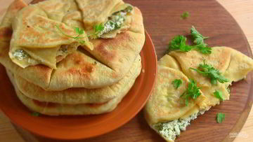 Рецепт Лепешек к шашлыку с зеленью и творогом