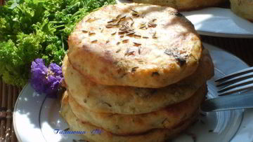 Рецепт Лепешек картофельно-творожные с тмином и травами