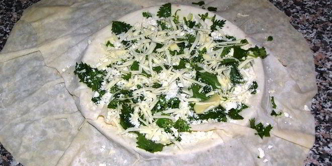 Рецепт лепешек с начинкой к завтраку