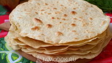 Рецепт Мексиканской лепешки тортилья