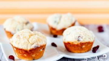 Рецепт Апельсиновых маффинов с клюквой