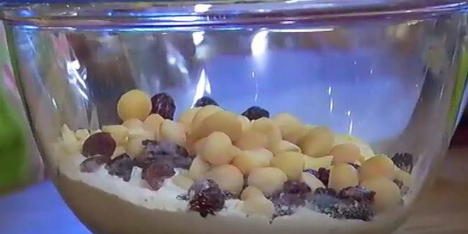 Рецепт маффинов с белым шоколадом, макадамией и вишней