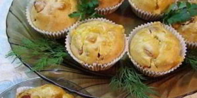 Рецепт маффинов с сыром и колбасой