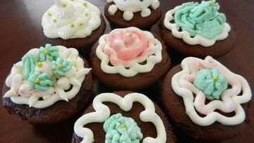 Рецепт Нежных шоколадных маффинов и крем для украшения