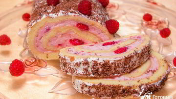 Рецепт Малинового рулета