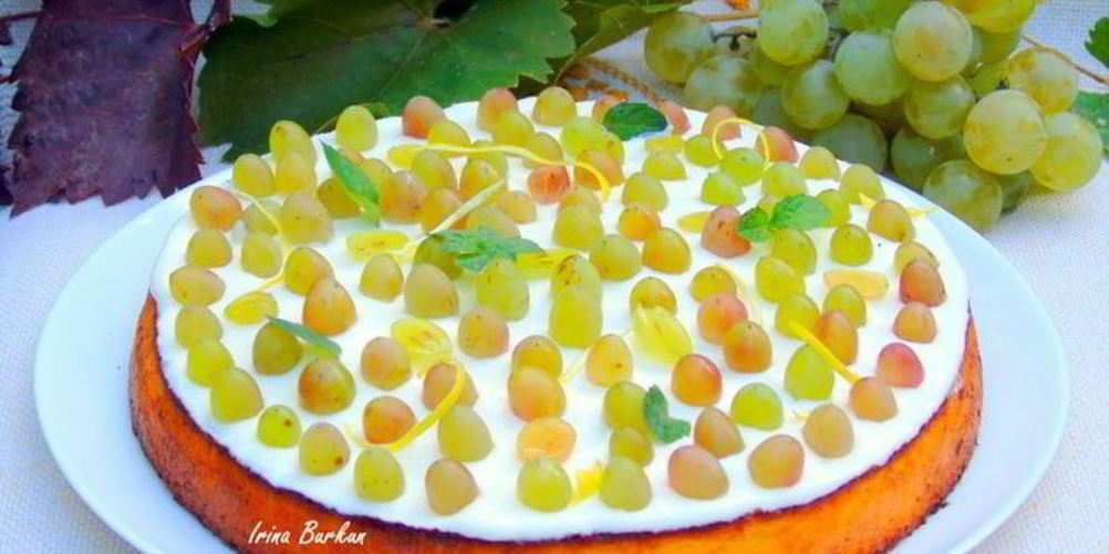 Как приготовить лимонный манник с виноградом