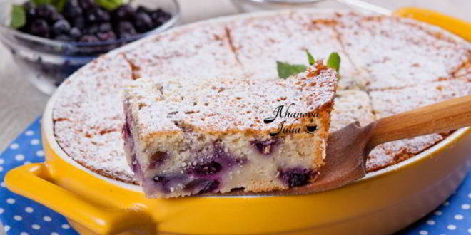 Рецепт манника с черной смородиной