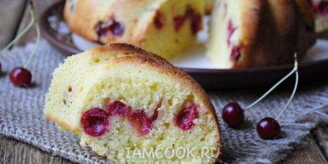 Рецепт манника с вишней на кефире