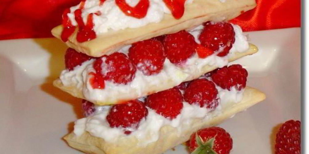 Как приготовить мильфея — слоек с малиной