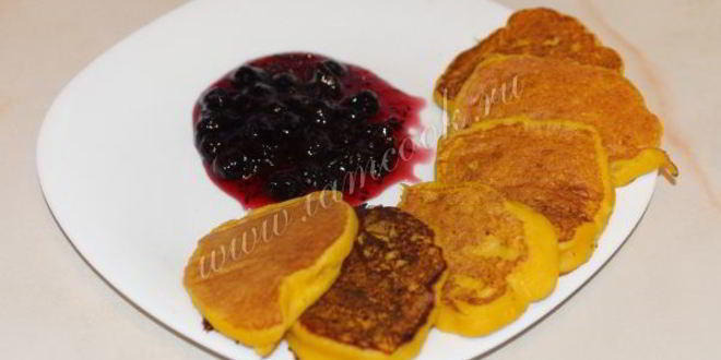 Рецепт оладий из вареной тыквы