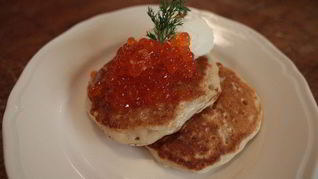 Рецепт Овсяных оладушек с красной икрой