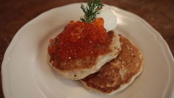 Рецепт Овсяных оладушек с красной икрой