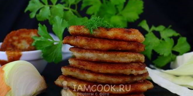 Рецепт постных капустных оладий