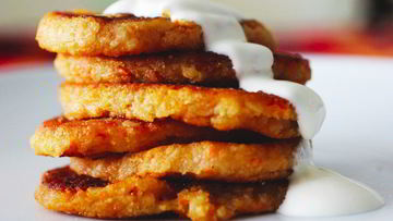 Рецепт Яблочно-морковных оладушки с геркулесом