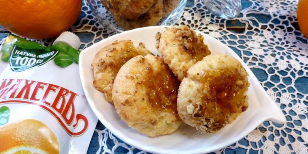 Как приготовить печенье с апельсиновым джемом и орехами