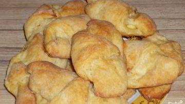 Рецепт Рогаликов из творожного теста с яблоками