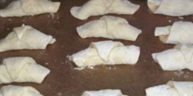 Рецепт рогаликов из творожного теста с яблоками