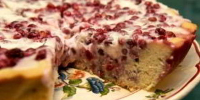 Рецепт брусничного пирога из песочного теста