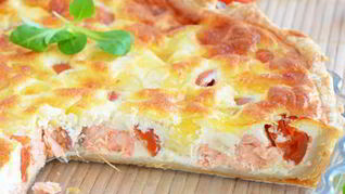 Рецепт Итальянского киша с лососем и моцареллой