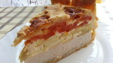 Рецепт Куриного пирога с кабачками и помидорами