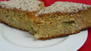 Рецепт Пирога с ревенем, овсяными хлопьями и кукурузной мукой