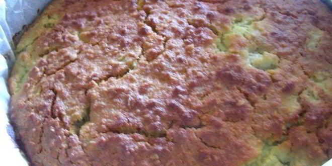 Рецепт пирога с ревенем, овсяными хлопьями и кукурузной мукой