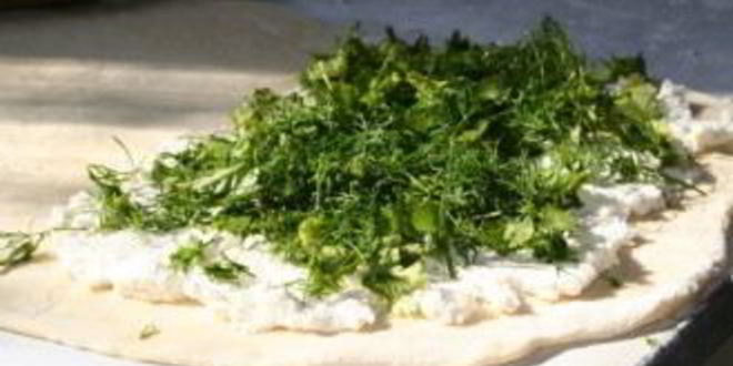 Рецепт пирога с творогом и зеленью