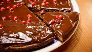 Рецепт Шоколадного пирога с брусникой