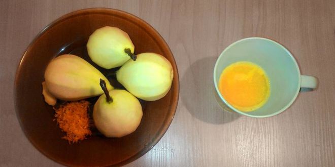 Рецепт шоколадного пирога с грушами в вине и винным сиропом