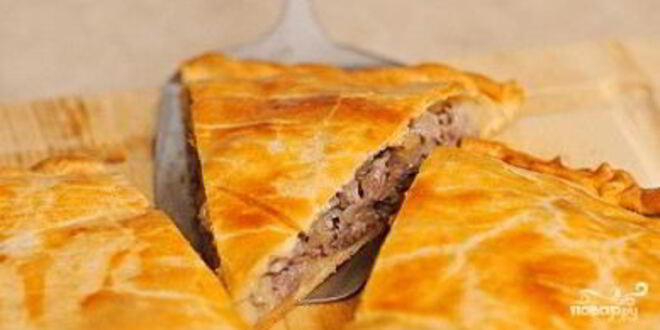 Рецепт слоеного пирога с мясом и картошкой