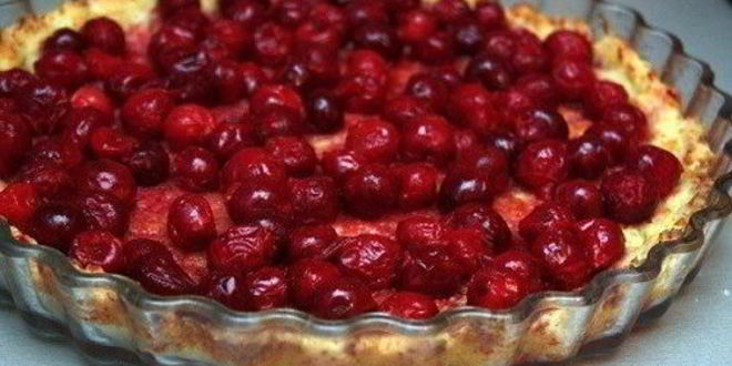 Рецепт творожно-вишневого пирог