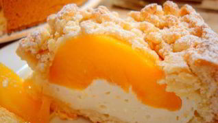 Рецепт Творожного пирога с персиками