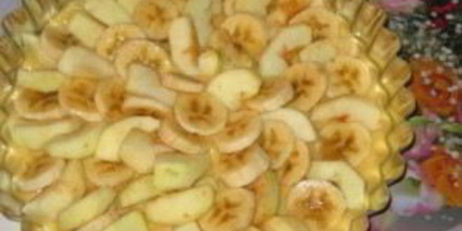 Рецепт яблочно-бананового пирог