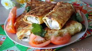 Рецепт Пирожков из лаваша с зеленым луком и яйцом