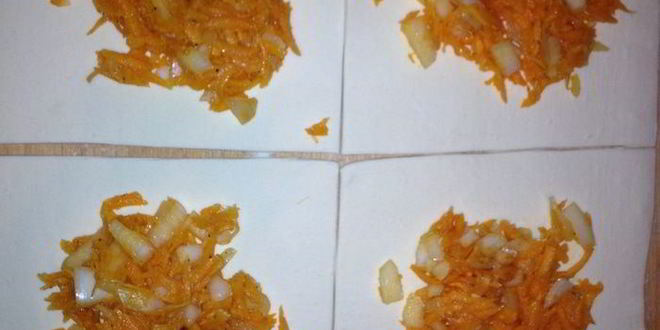 Рецепт слоеных пирожков с тыквой и репчатым луком