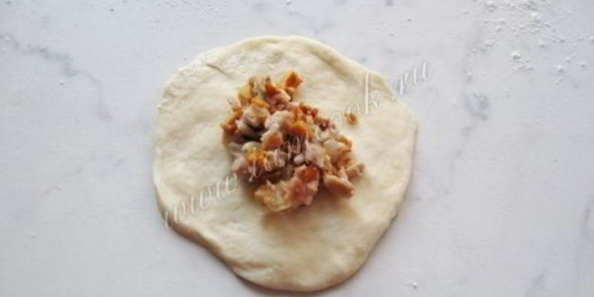 Рецепт жареных пирожков с мясом и грибами