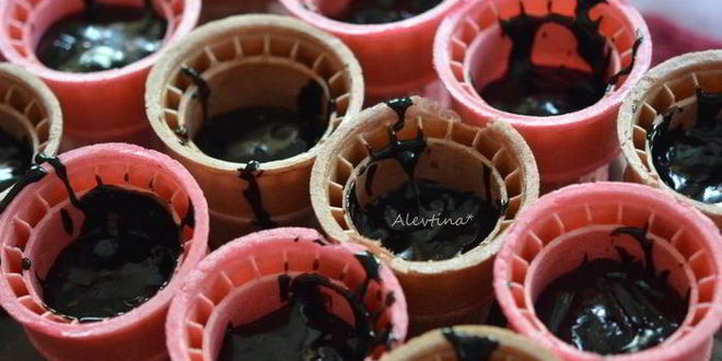 Рецепт брауни в вафельном стаканчике