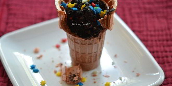 Рецепт брауни в вафельном стаканчике