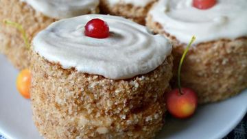 Рецепт Пирожного бисквитного со сливочным кремом