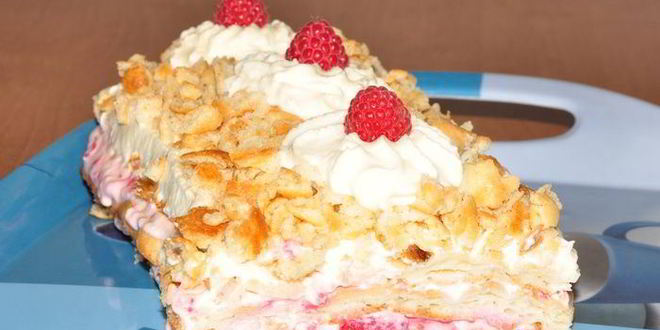 Рецепт пирожных нежность с малиной