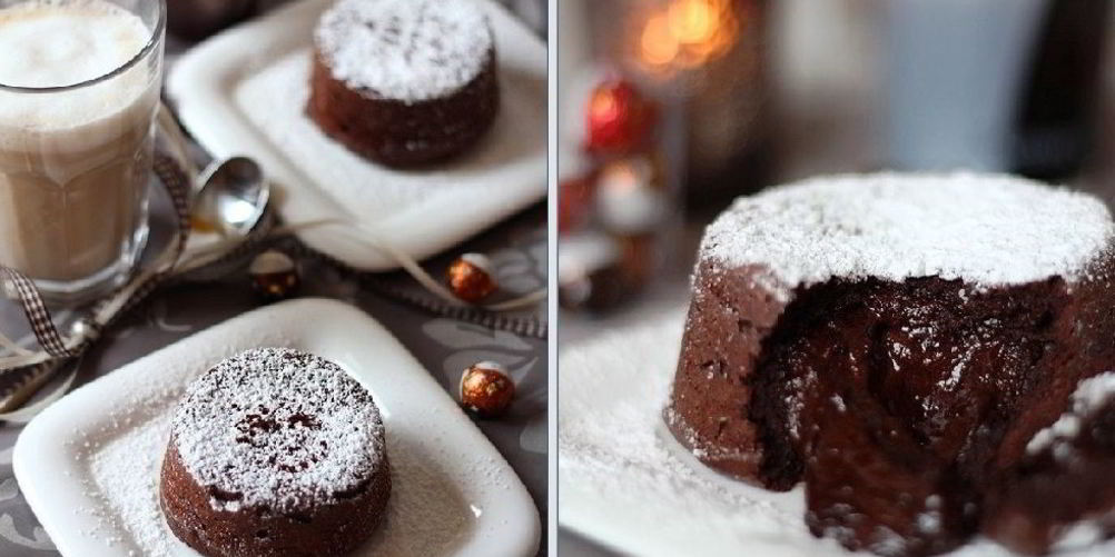 Как приготовить шоколадное горячее пирожное с жидкой начинкой