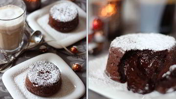 Рецепт Шоколадного горячего пирожного с жидкой начинкой