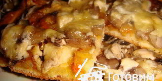 Рецепт пиццы грибной