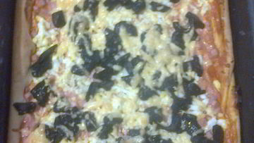 Рецепт Пиццы из слоеного теста с грибами