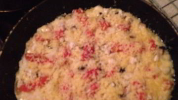 Рецепт Пиццы на сковороде с колбасой и грибами