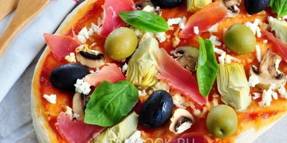 Как приготовить пиццу с грибами, артишоками и оливками