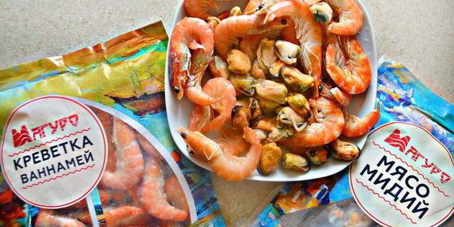 Рецепт пиццы с морепродуктами на основе из брокколи