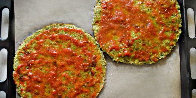 Рецепт пиццы с морепродуктами на основе из брокколи