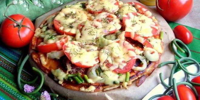 Рецепт заливной пиццы в сковороде