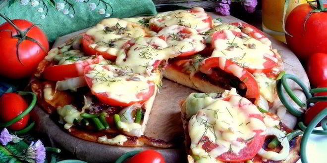 Рецепт заливной пиццы в сковороде